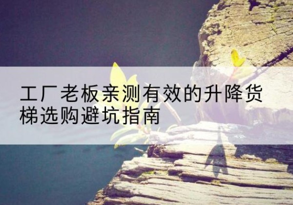 石楼升降货梯怎么选-工厂老板亲测有效的升降货梯选购避坑指南